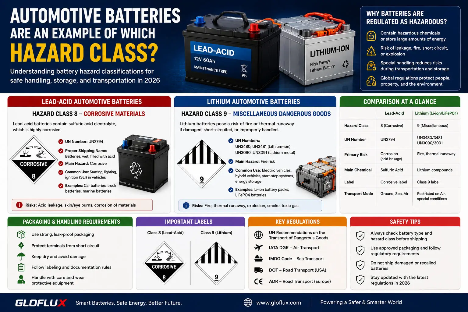Catégorie de danger des batteries automobiles