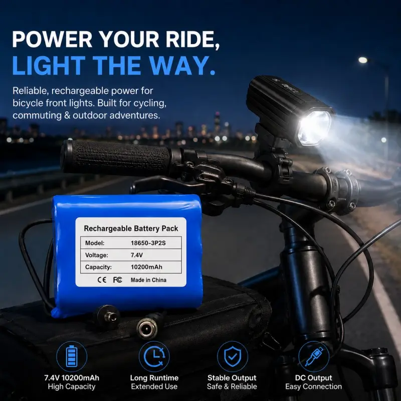 Pack batterie lithium haute capacité 18650 avec connecteurs DC pour feux de cyclage