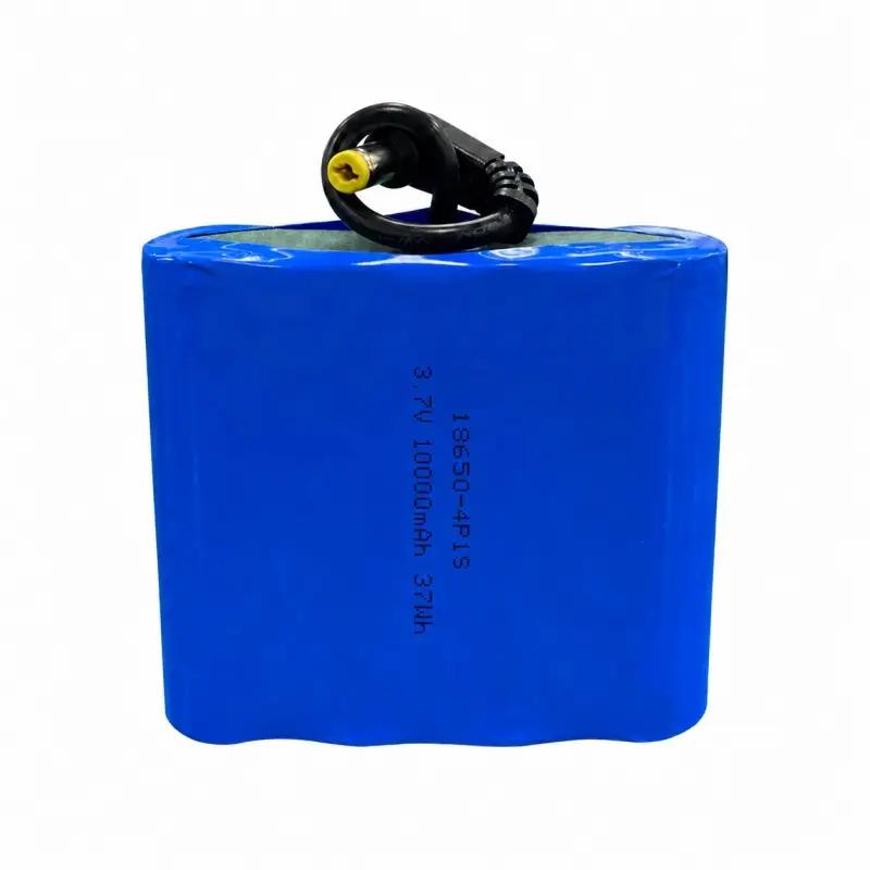 Pack batterie lithium rechargeable 18650 4P1S 3,7V 10000mAh avec connecteur DC pour caméras de sécurité extérieures