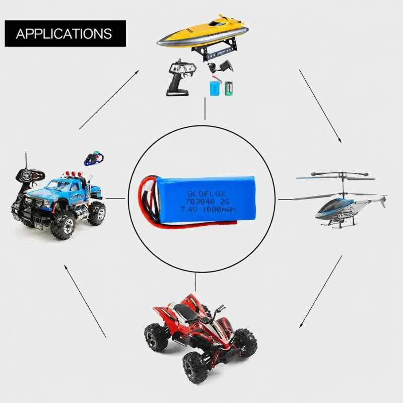 Batterie lithium polymère 7,4V 11,1V pour modèles RC et appareils de loisir
