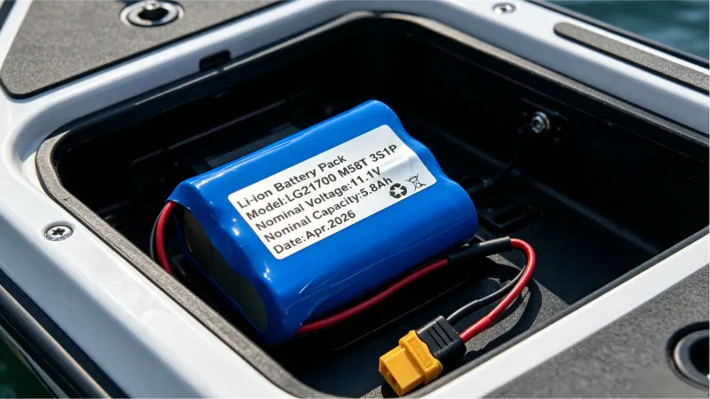Batterie lithium-ion 11,1V 5800mAh 3S1P 21700 pour bateaux RC