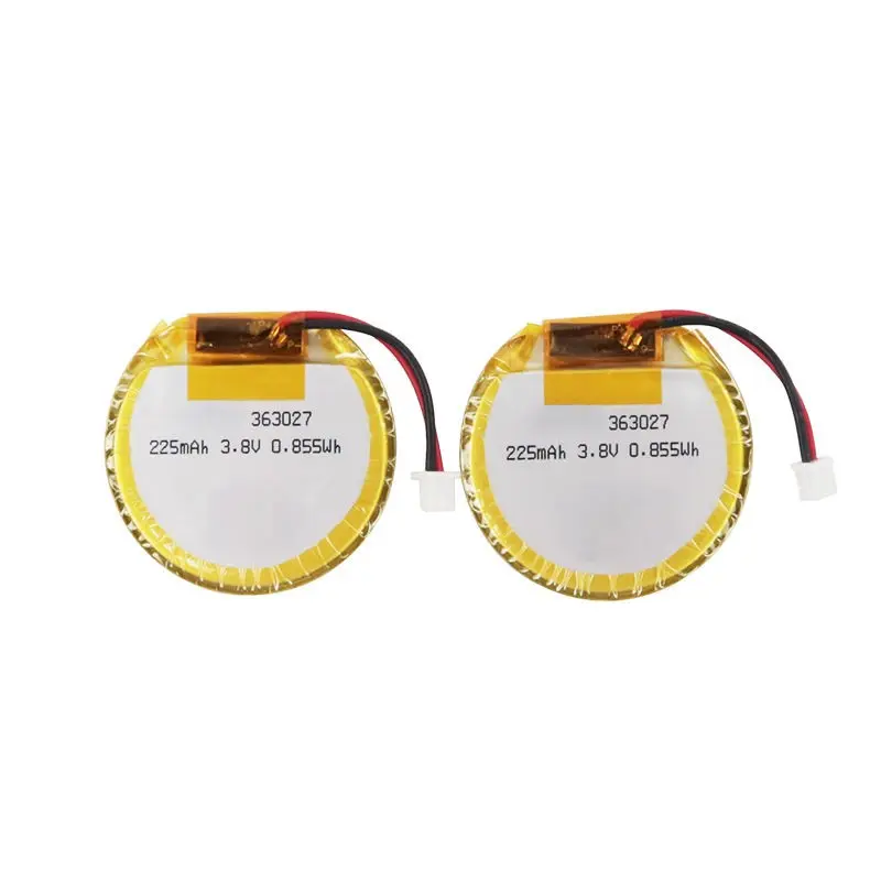 Batterie ronde en Li-polymère de 3,7V 225 mAh 363027 pour appareils connectés connectés