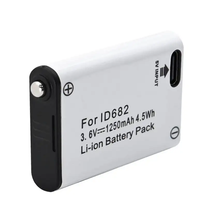Batterie frontale en li-polymère 3,7V 1250mAh avec port de charge USB-C