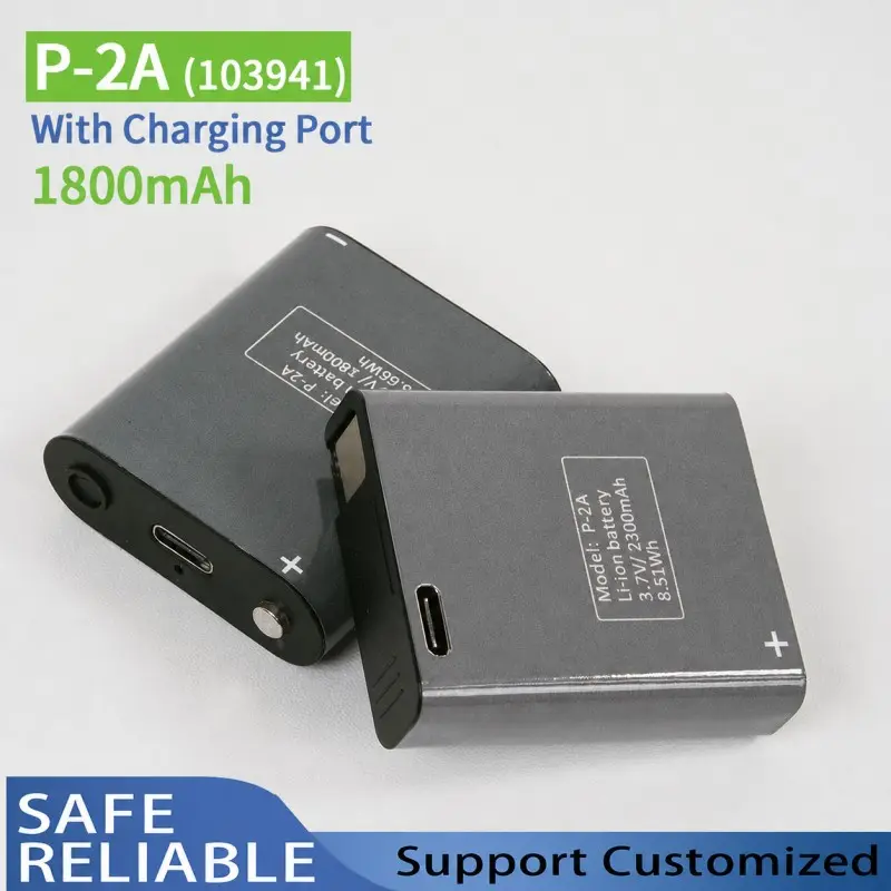 Batterie frontale en li-polymère 3,7V 1800mAh avec port de charge