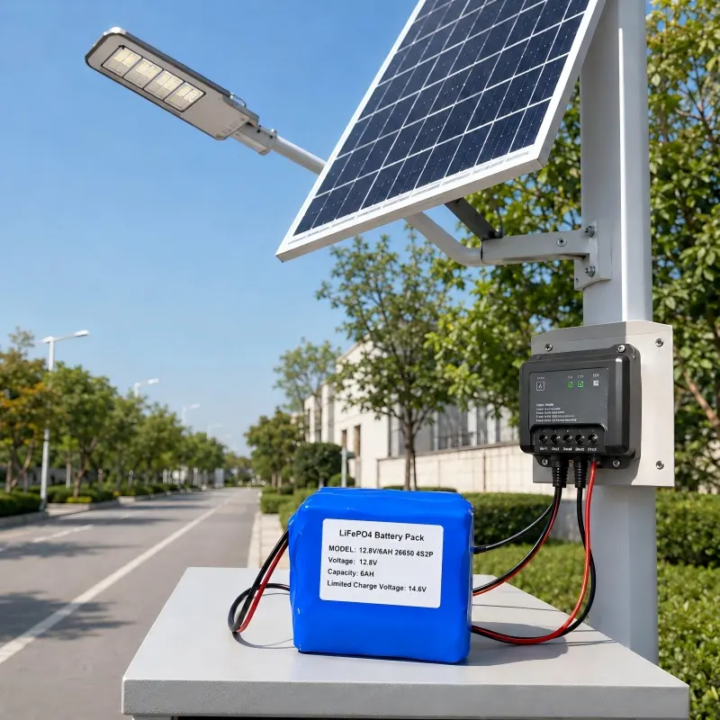 Pack batterie solaire 12,8V pour éclairage LED extérieur