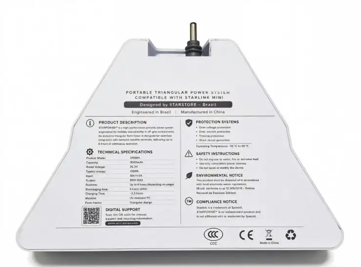 Source d’alimentation portable Star Link 25,2V avec une sortie maximale de 60W